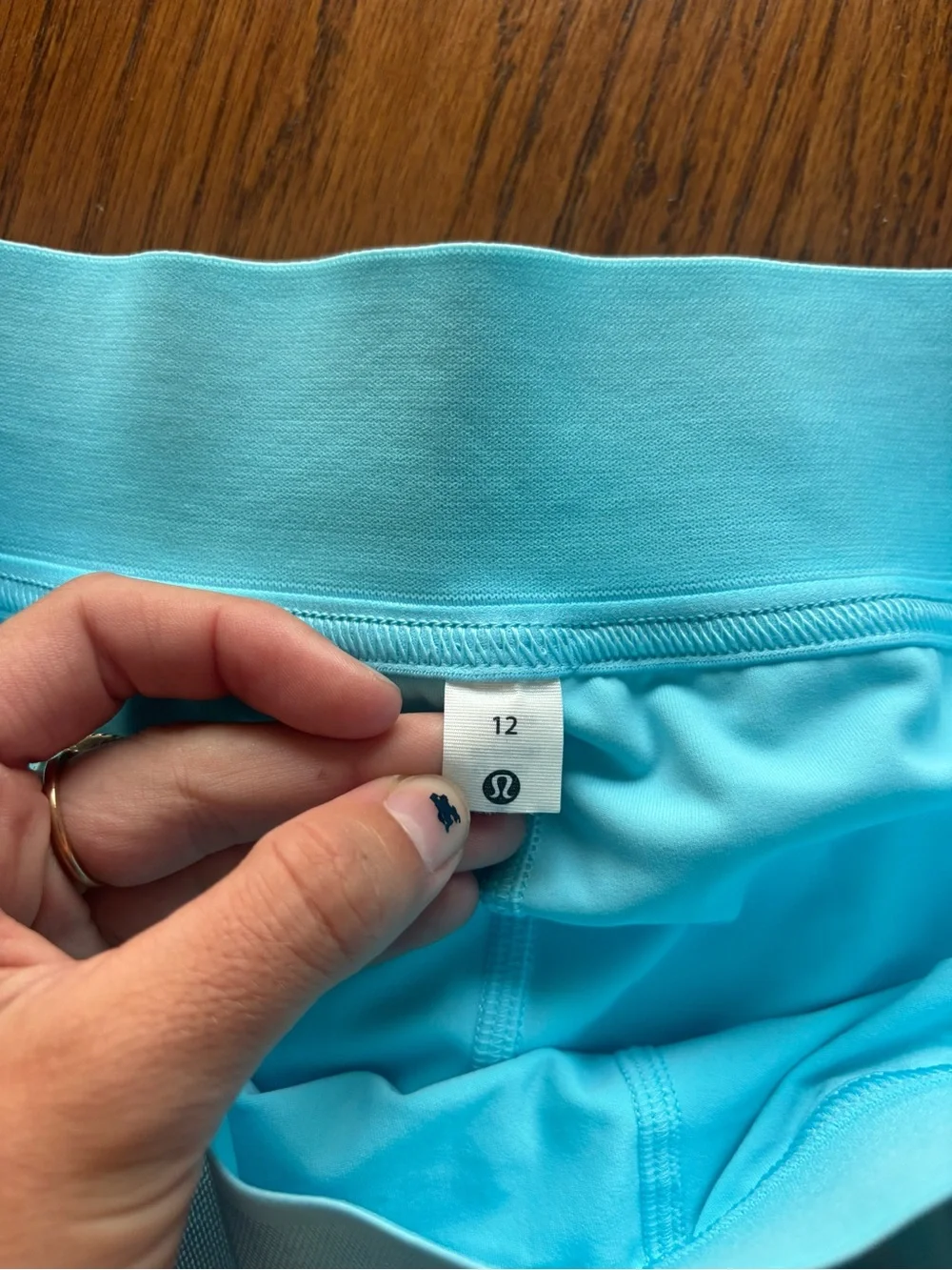 Lululemon court rival high rise skirt cyan blue tennis size 12